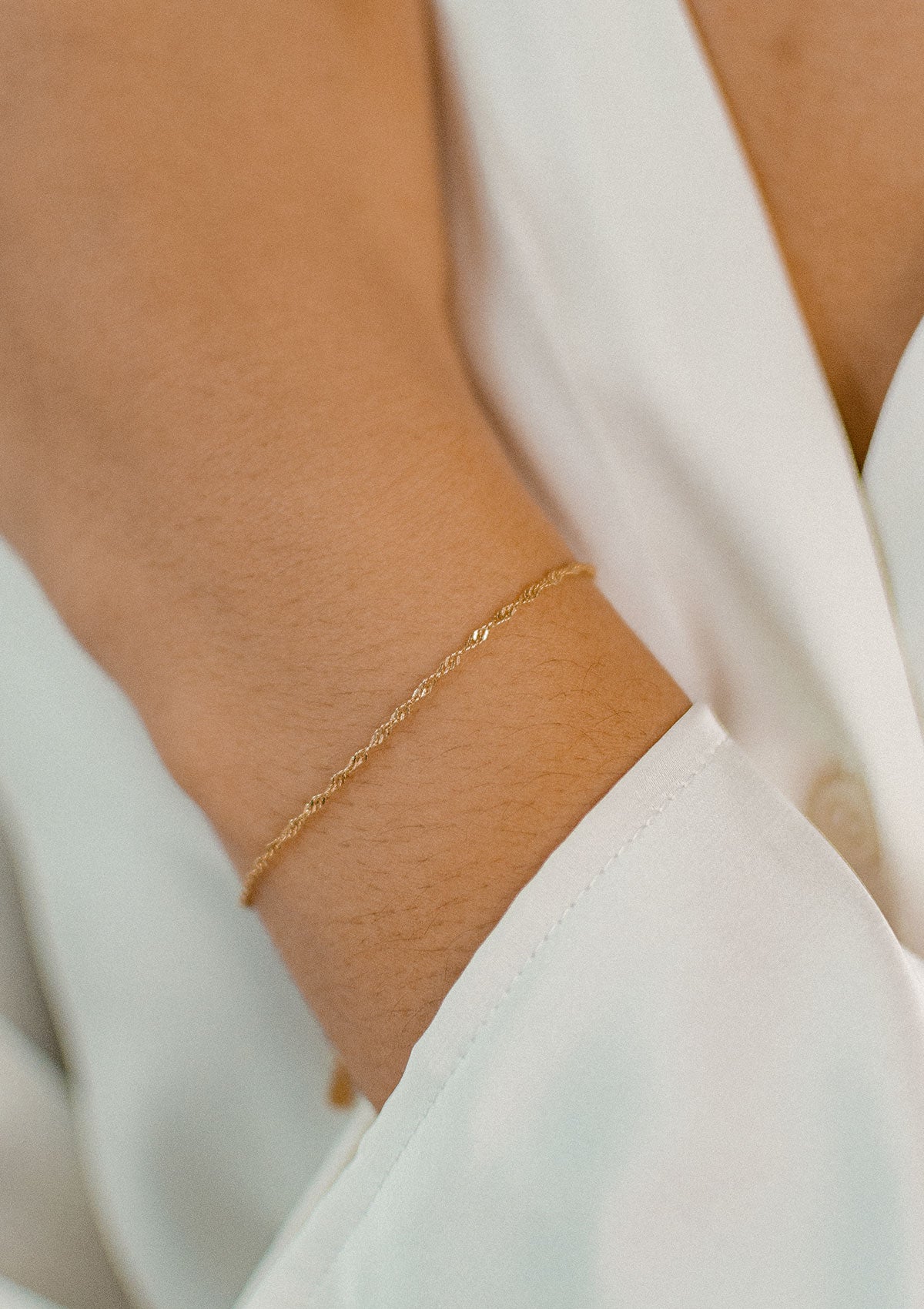 Fine Singapore Chain Bracelet Sterling Silver